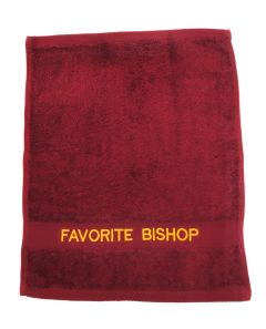 PREACHING HAND TOWEL FAVORITE BISHOP  (BURGUNDY/GOLD)