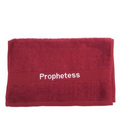 PREACHING HAND TOWEL  PROPHETESS    (BURGUNDY/WHITE)