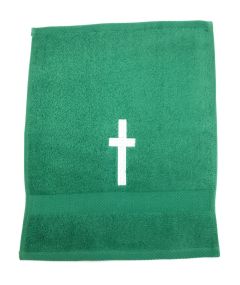 PREACHING HAND TOWEL  CROSS  ( GREEN/ WHITE)