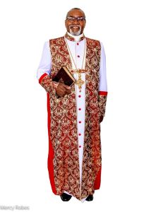 Men's  Robe With / Chimere- ZRE 204 (White/Red-Gold)