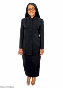 LADIES CLERGY JACKET WITH SKIRT STYLE LC031 (BLACK) 