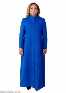 QUICK SHIP  WOMEN'S AW 33 BUTTON CASSOCK CLERGY ROBE (ROYAL BLUE)