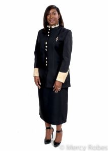 Womens Clergy Jacket With Skirt Style LC023 (Black/Gold)