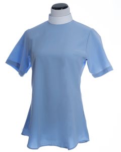 Womens Short Sleeves Clergy Blouse (Light Blue)