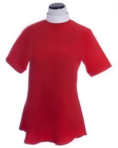 Womens Short Sleeves Clergy Blouse (Red)