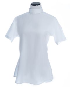 Womens Short Sleeves Clergy Blouse (White)