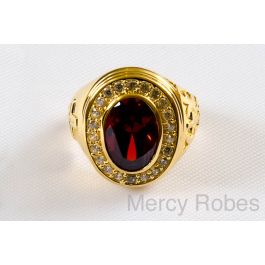 Ministers Rings Mens Apostle Clergy Ring 002 (G Red)