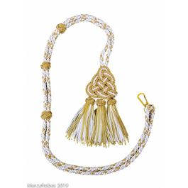 Bishop Tassel Pectoral Cord Gold/White 02 - Elegant Religious Accessory ...