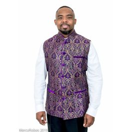 【DISCERNMENT】Coil collar open vest clergy_vest_bnd1361_purple-