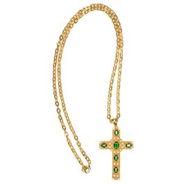 Pectoral Cross With Chain Style Gen01 (G GREEN) - Elegant