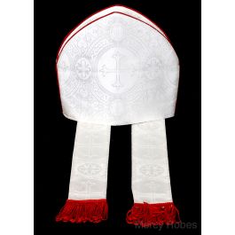 Bishops Mitre White/Red