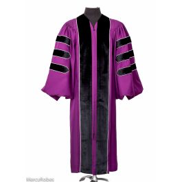 Red Robe Pulp Womens Pulpit Robe Style Ppr-09142020 Red Purple/Black (With Doctoral Bars)