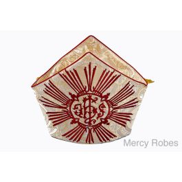 Bishop Mitre Gold LT Red - Mt-005: Elegant Liturgical Headwear for Clergy