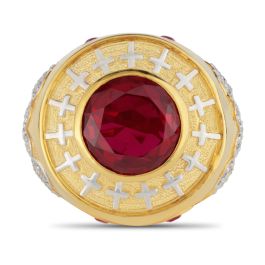 Mens Apostle Clergy Ring Style MRG2424 (G-Red)