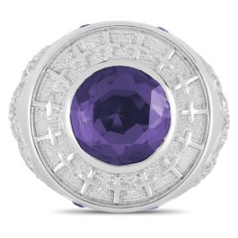 Mens Bishop Clergy Ring Style MRG2424 (S-Purple)
