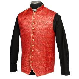 Mens Clergy Vest Style CVV2502 (Red/Gold Lt)