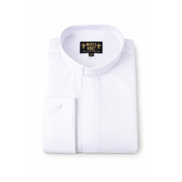 men's white tab collar dress shirts White Egyptian Tab Collar Shirt