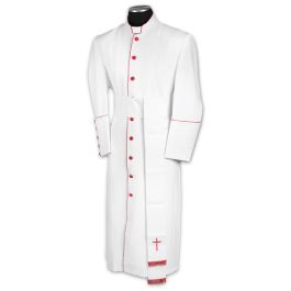 Clergy Robe Style Bpa101 (White/Red) With Band Cincture