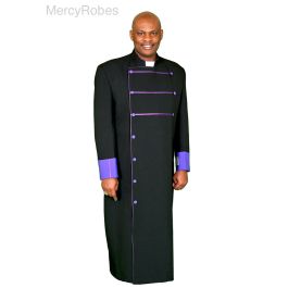 Anglican Robe Style Zbr168 (Black/Purple)