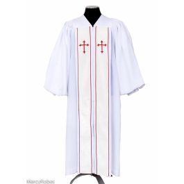 Red Robe Pulp Pulpit Robe Style Ppr9876 (White/Red)
