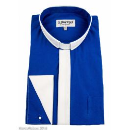 Two Tone Long Sleeve French Cuff Tab (Royal Blue/White Placket) | Size: 17.5 - 36/37 Two Tone Long Sleeve French Cuff Tab (Royal Blue/White Placket) | Size: 17.5 - 36/37