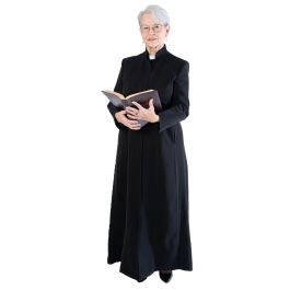 Womens Clergy Zipper Robe Style PS7650 (Black Peach Skin) | Size: 14 Womens Clergy Zipper Robe Style PS7650 (Black Peach Skin) | Size: 14