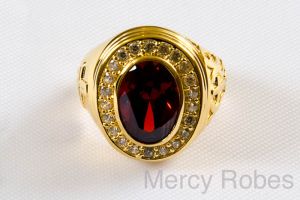 Mens Clergy Ring Style 002 (Red)