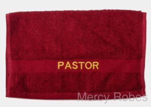 Preaching Hand Towel Pastor (Burgundy/Gold)