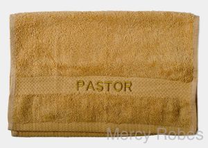 PREACHING HAND TOWEL PASTOR (GOLD/GOLD)