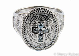 Silver Cross Men's Pastor Clergy Ring Clergy SUBS974 S-Black 