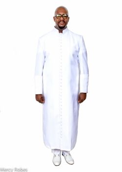 33 BUTTON CLERGY CASSOCK ROBE (WHITE)