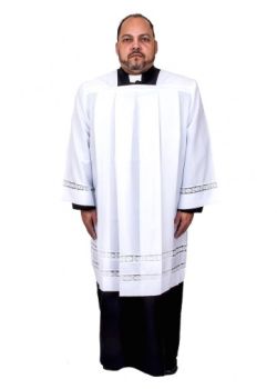 QUICK SHIP Mens Clergy Surplice With Lace