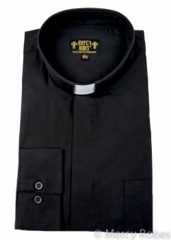 Men's Tab Collar Clergy Preacher Clerical Priest Shirt Long Sleeves *Grey* 