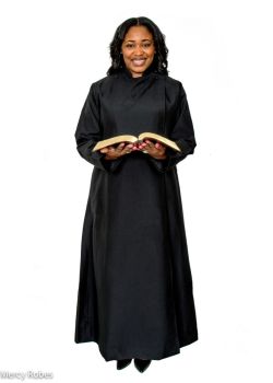 Womens Anglican Cassock Robe With Band Cincture (Black)