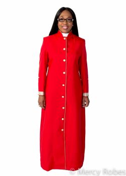 WOMENS CLERGY ROBE STYLE LR102 (RED/GOLD)
