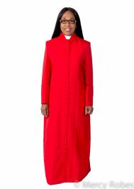 Mercy Robes LADIES AW 33 BUTTON CASSOCK CLERGY ROBE (RED) | Mercy Robes
